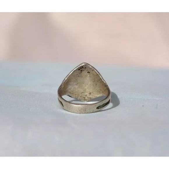 Old Pawn Native American Indian Sterling Silver Turquoise Ring Size 7 - Picture 4 of 4